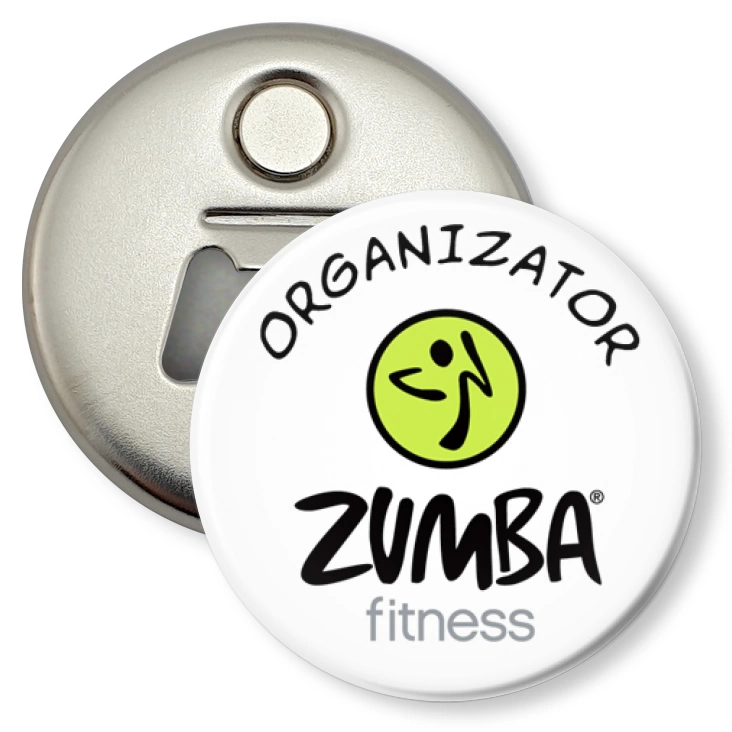 przypinka otwieracz-magnes I love Zumba Fitnes - organizator