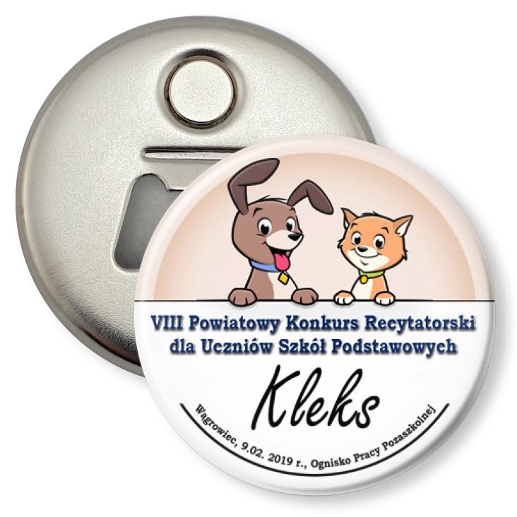 przypinka otwieracz-magnes Kleks 2019