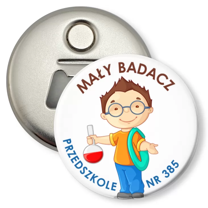 przypinka otwieracz-magnes Mały badacz Ple 385