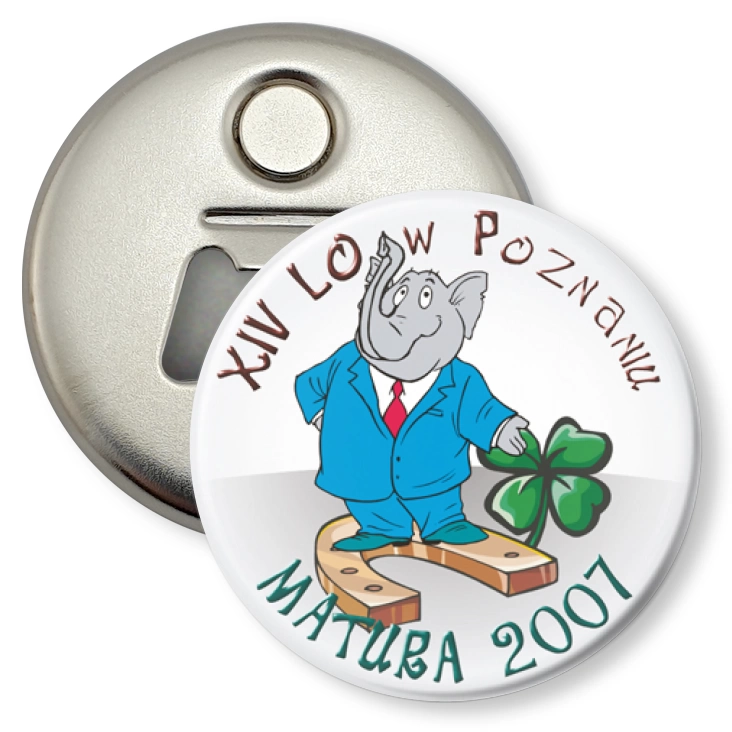 przypinka otwieracz-magnes Matura 2007 - XIV Lo nw Poznaniu