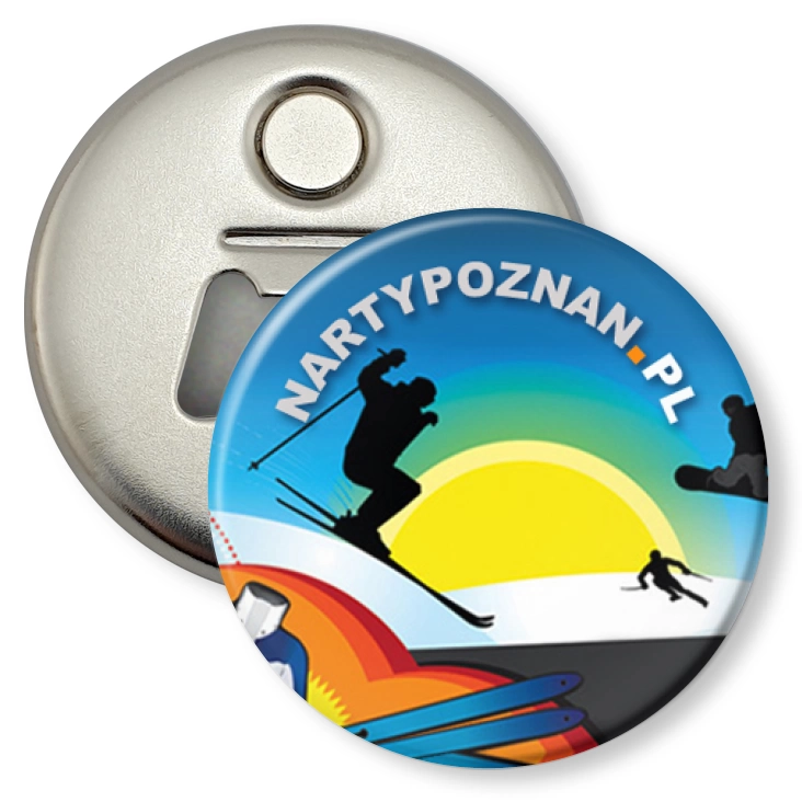 przypinka otwieracz-magnes nartypoznan.pl