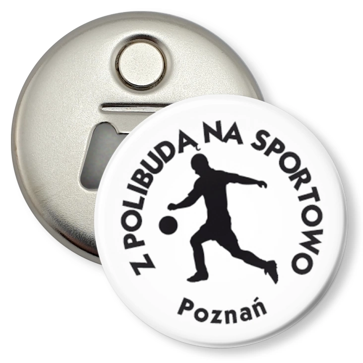 przypinka otwieracz-magnes Politechnika Poznańska - Piłka Nożna