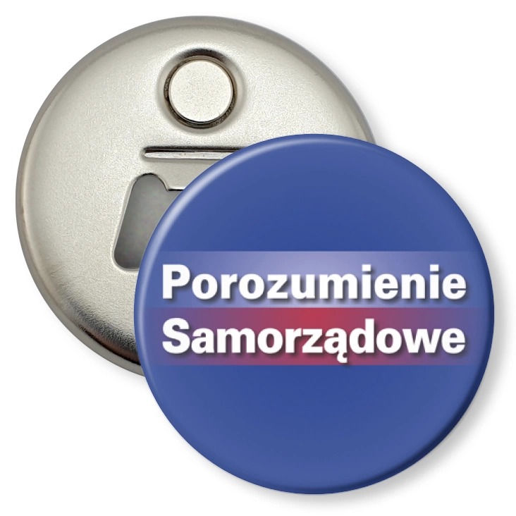 przypinka otwieracz-magnes Porozumienie Samorządowe