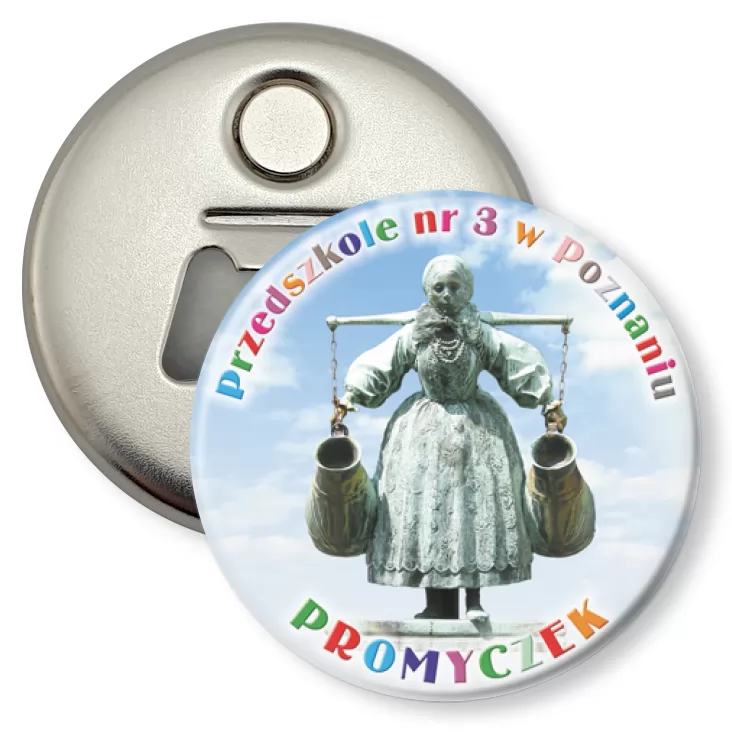 przypinka otwieracz-magnes Przedszkole nr 3 w Poznaniu