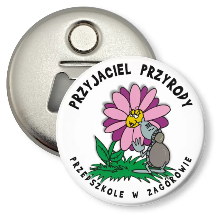przypinka otwieracz-magnes Przedszkole w Zagórowie