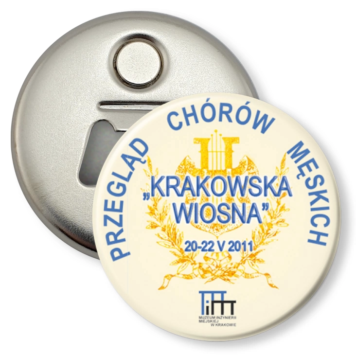 przypinka otwieracz-magnes Przegląd Chórów Męskich