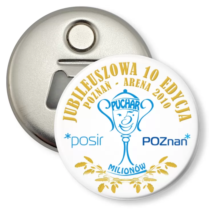 przypinka otwieracz-magnes Puchar Milionów