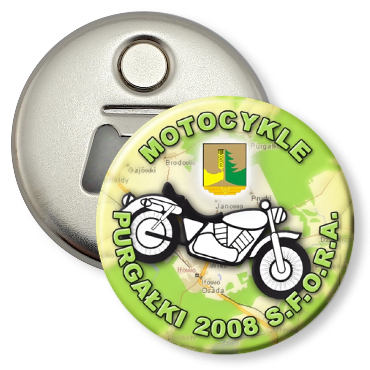 przypinka otwieracz-magnes Purgałki 2008
