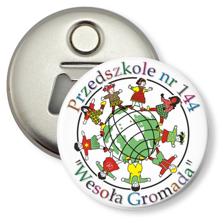 przypinka otwieracz-magnes Pzredszkole nr 144