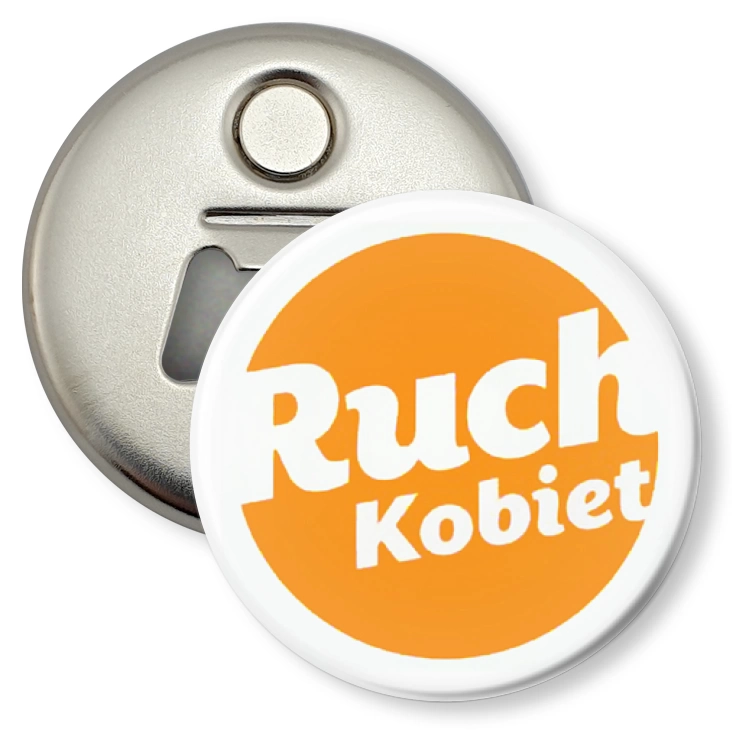 przypinka otwieracz-magnes Ruch Kobiet