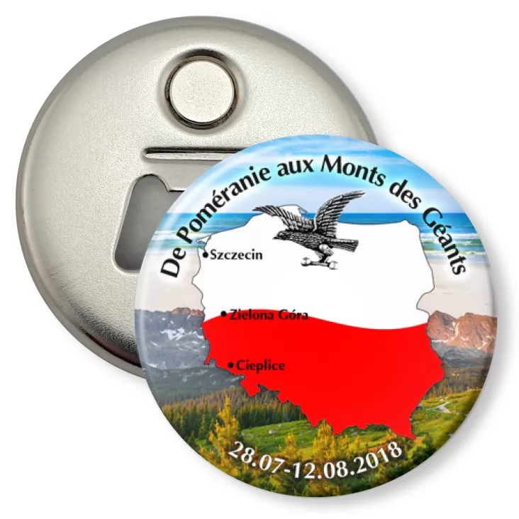 przypinka otwieracz-magnes Sokół