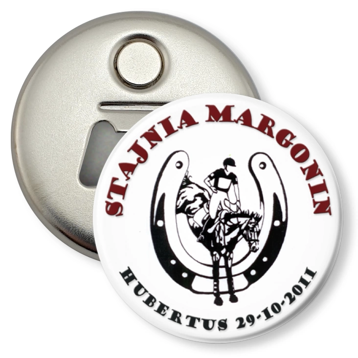 przypinka otwieracz-magnes Stajnia Margonin - Hubertus 2011
