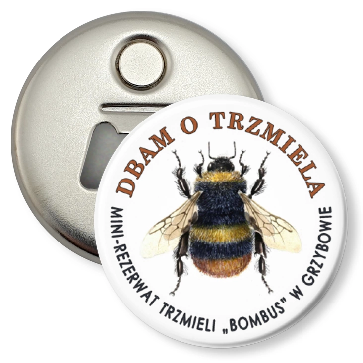 przypinka otwieracz-magnes Trzmiel Bombus