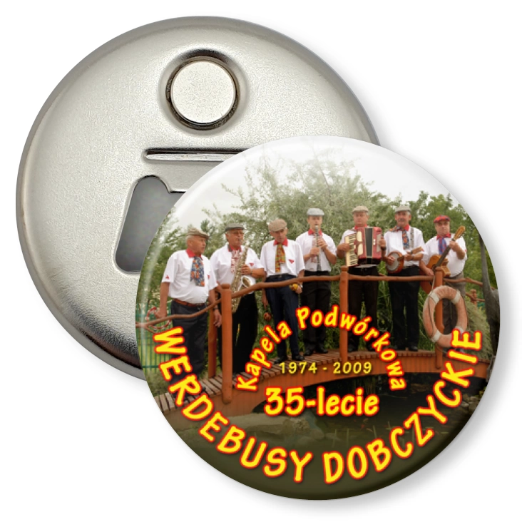 przypinka otwieracz-magnes Werdebusy Dobczyckie
