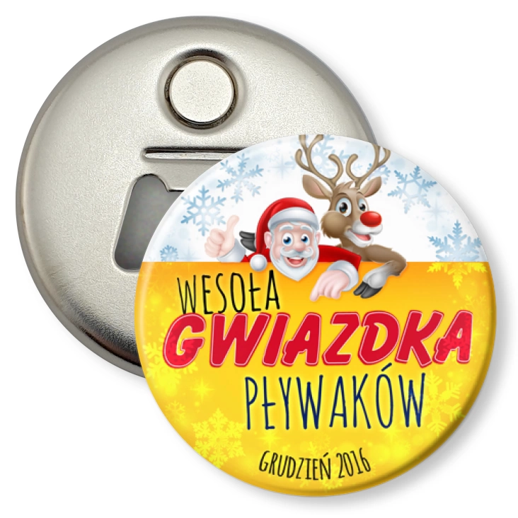 przypinka otwieracz-magnes Wesoła gwiazdka Pływaków 2016