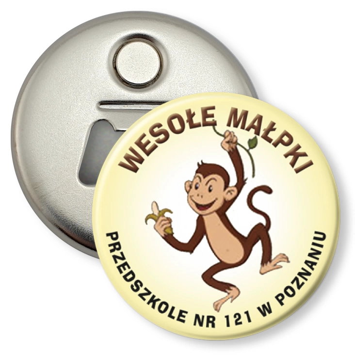 przypinka otwieracz-magnes Wesołe Małpki