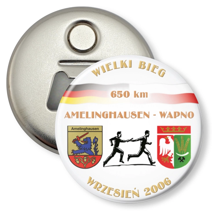 przypinka otwieracz-magnes Wielki Bieg AMELINGHAUSEN - WAPNO