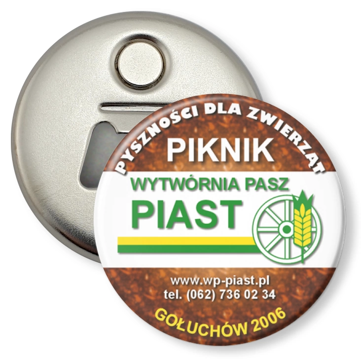 przypinka otwieracz-magnes Wytwórnia pasz Piast