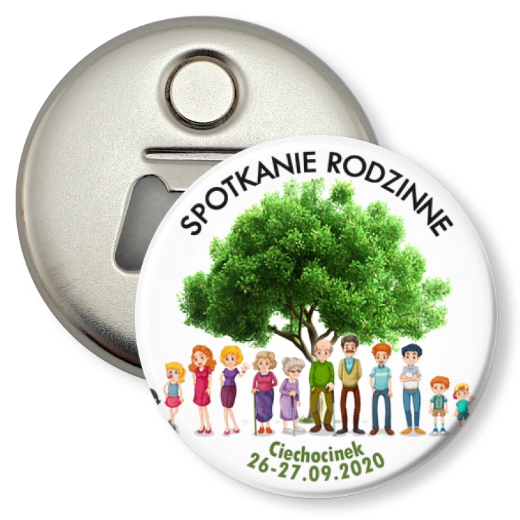 przypinka otwieracz-magnes Zjazd rodzinny
