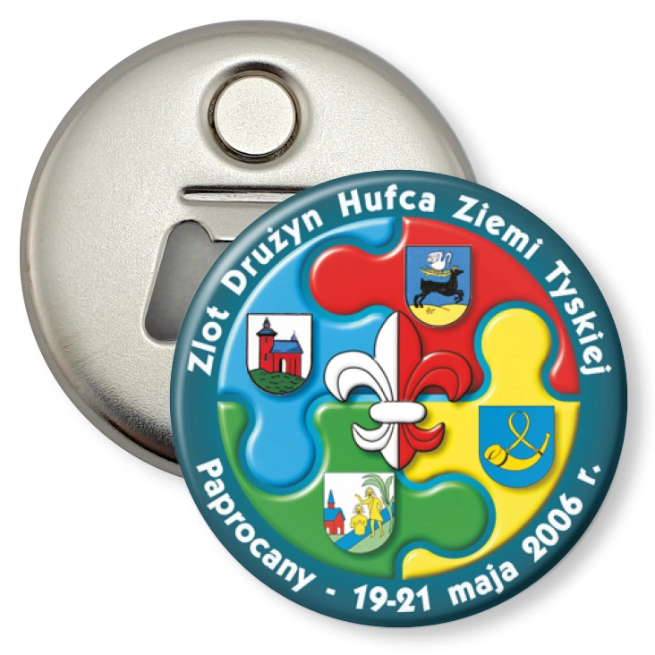 przypinka otwieracz-magnes Zlot Drużyn Hufca Ziemi Tyskiej 2006