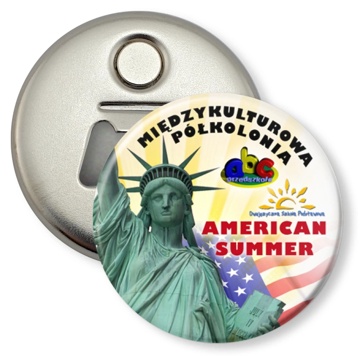 przypinka otwieracz-magnes American Summer