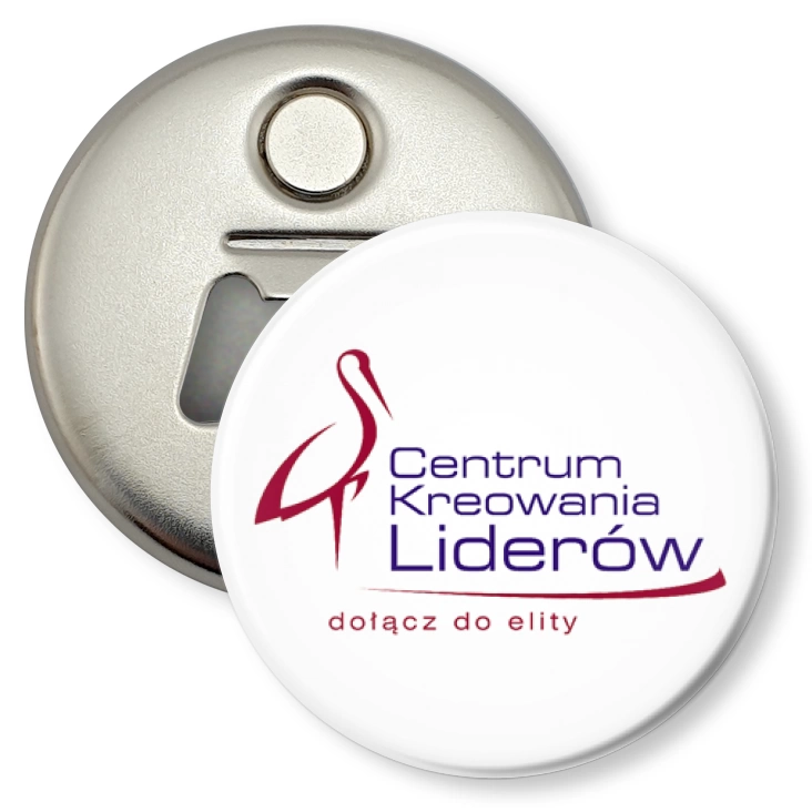 przypinka otwieracz-magnes Centrum Kreowania Liderów