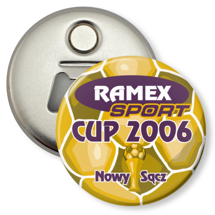 przypinka otwieracz-magnes CUP 2006 - Nowy Sącz
