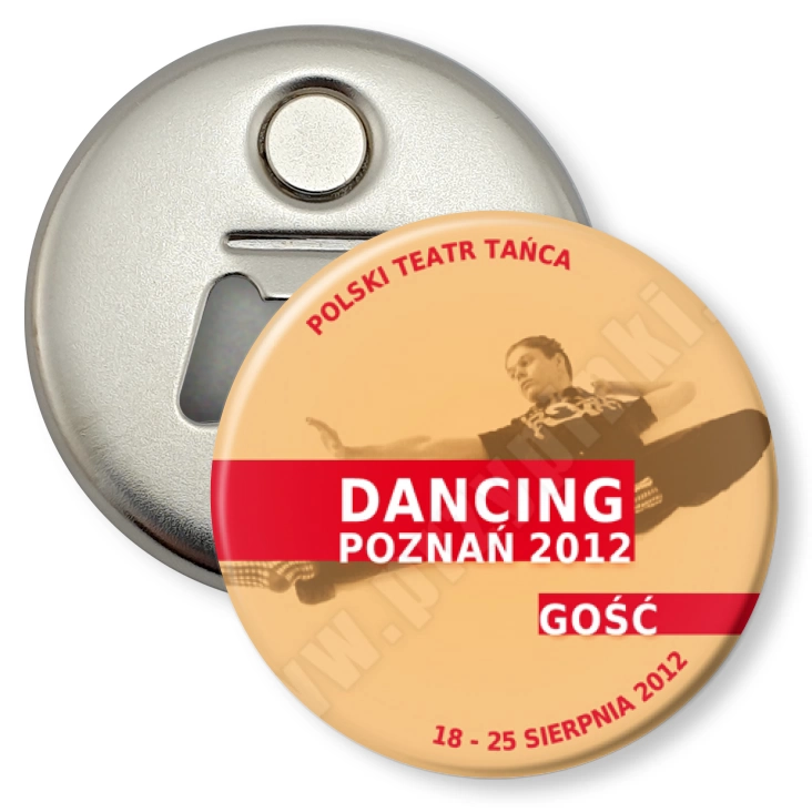 przypinka otwieracz-magnes Dancing Poznań 2012 - gość
