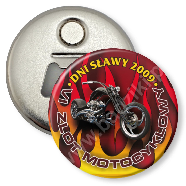 przypinka otwieracz-magnes Dni Sławy 2009