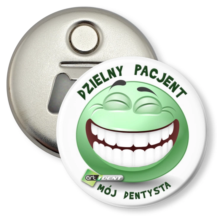 przypinka otwieracz-magnes Dzielny Pacjent
