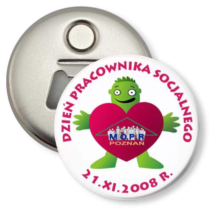 przypinka otwieracz-magnes Dzień Pracownika Socjalnego