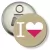 Przypinka otwieracz-magnes I love poland