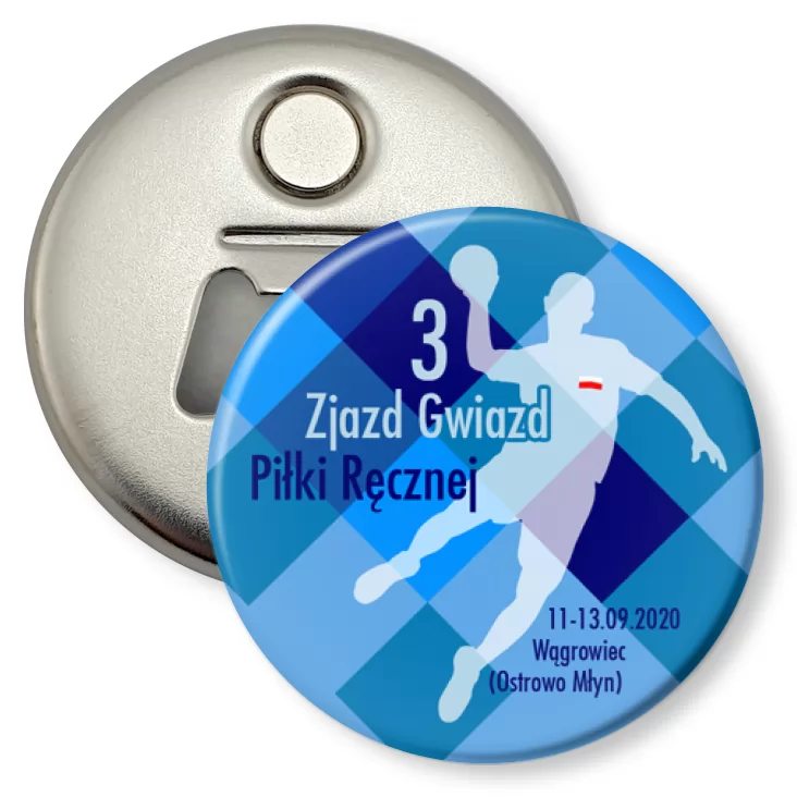 przypinka otwieracz-magnes III Zjazd Gwiazd Piłki Ręcznej