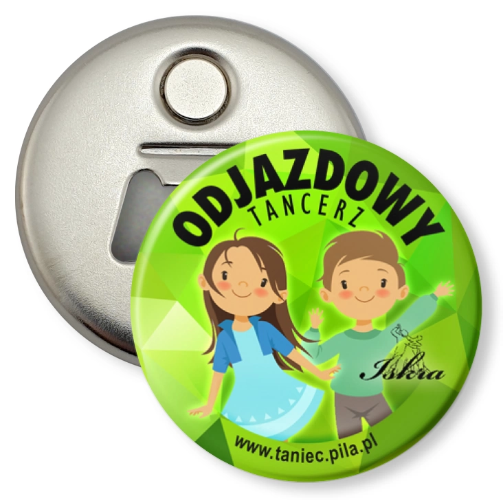 przypinka otwieracz-magnes Iskra - Odjazdowy Tancerz