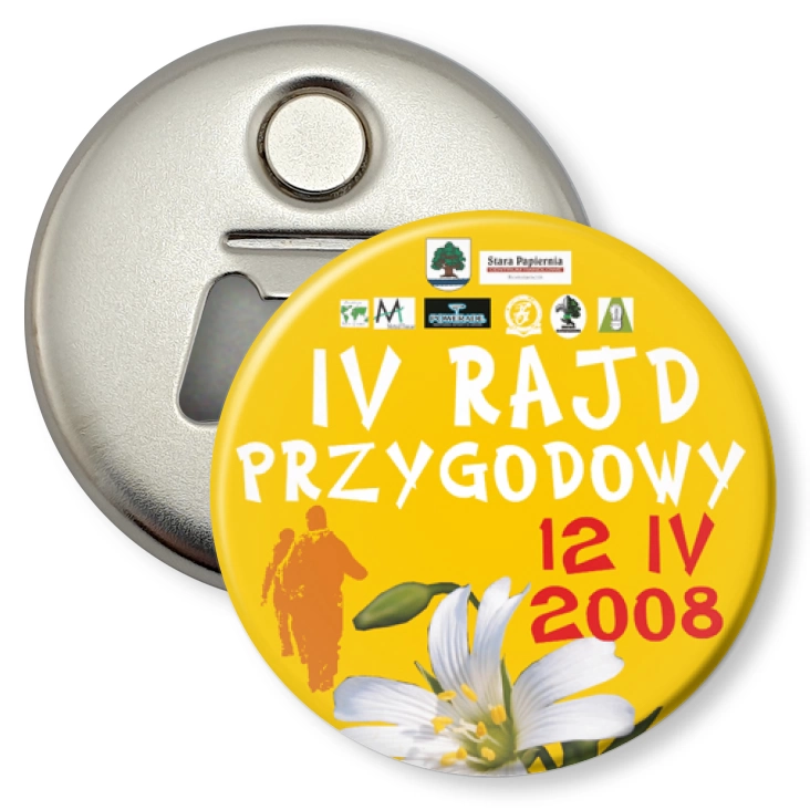 przypinka otwieracz-magnes IV Rajd Przygodowy Konstancin-Jeziorna