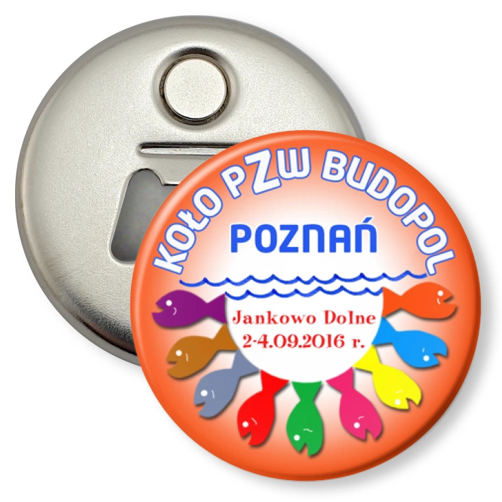 przypinka otwieracz-magnes Koło PZW Budopol