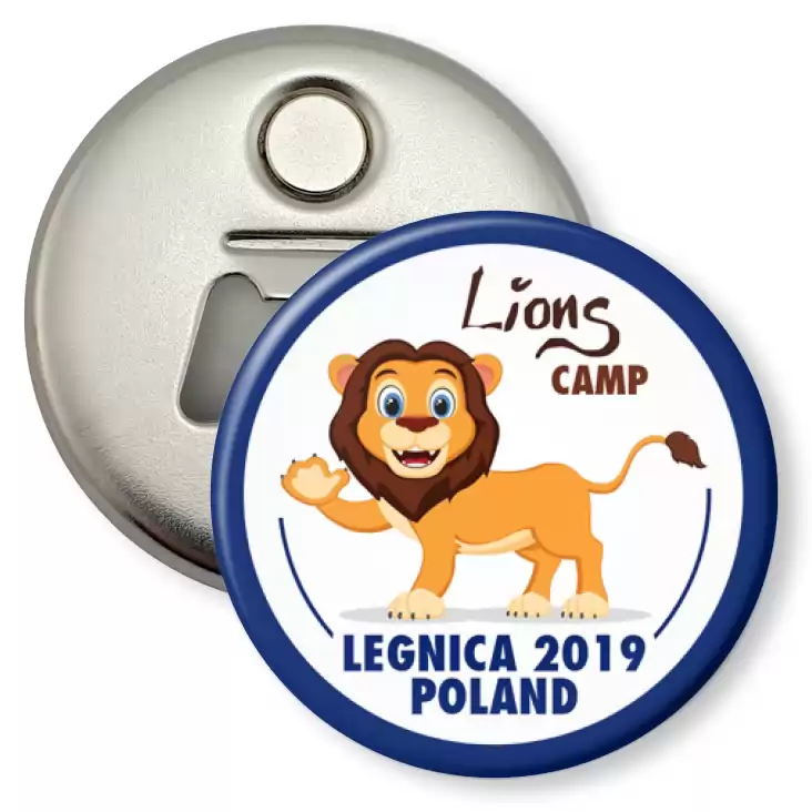 przypinka otwieracz-magnes Lions camp