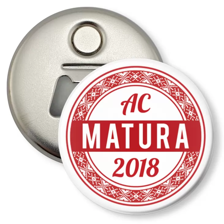przypinka otwieracz-magnes Matura 2018