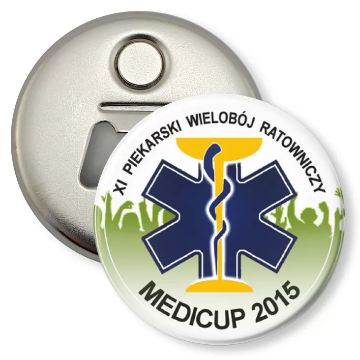 przypinka otwieracz-magnes Medicup 2015