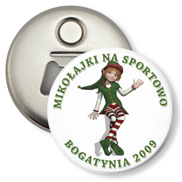 przypinka otwieracz-magnes Mikołajki Bogatynia B