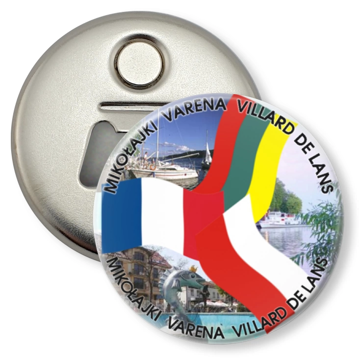 przypinka otwieracz-magnes Mikołajki Varena Villard de Lans