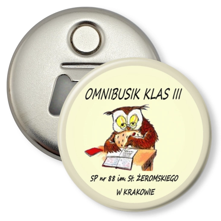 przypinka otwieracz-magnes Omnibusek
