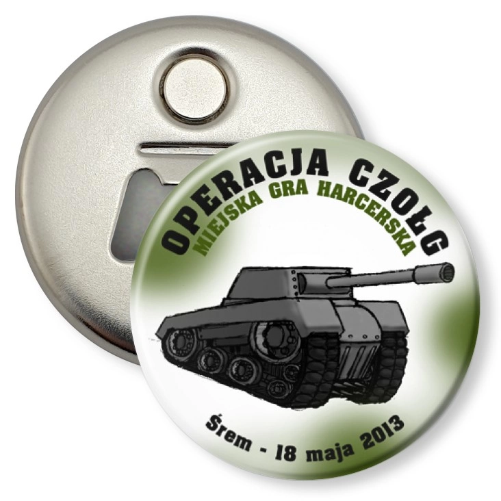 przypinka otwieracz-magnes Operacja Czołg