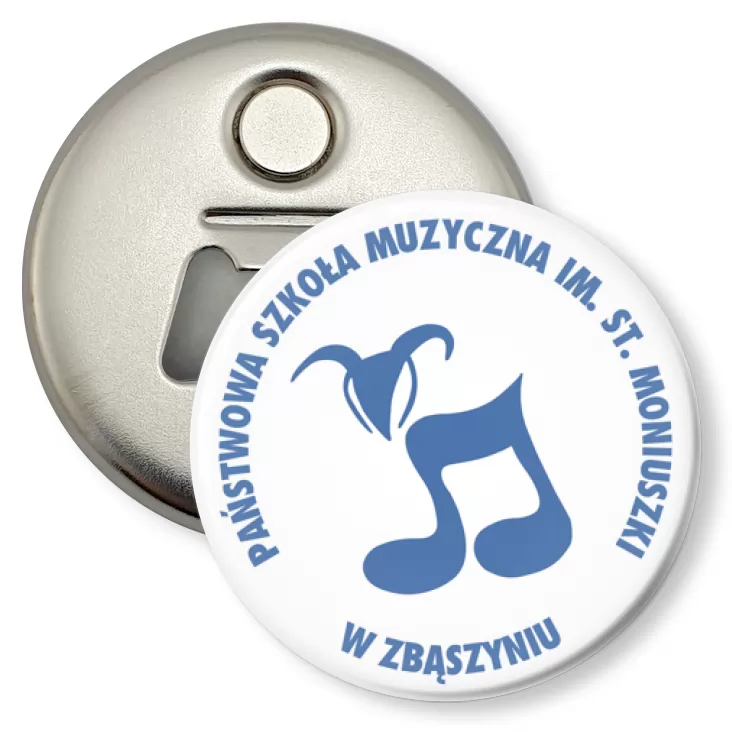 przypinka otwieracz-magnes Państwowa Szkoła Muzyczna im. St. Moniuszki w Zbąszyniu