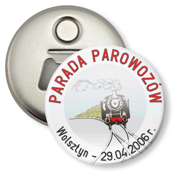 przypinka otwieracz-magnes Parada Parowozów - Wolsztyn 2006