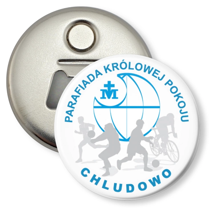 przypinka otwieracz-magnes Parafiada Królowej Pokoju