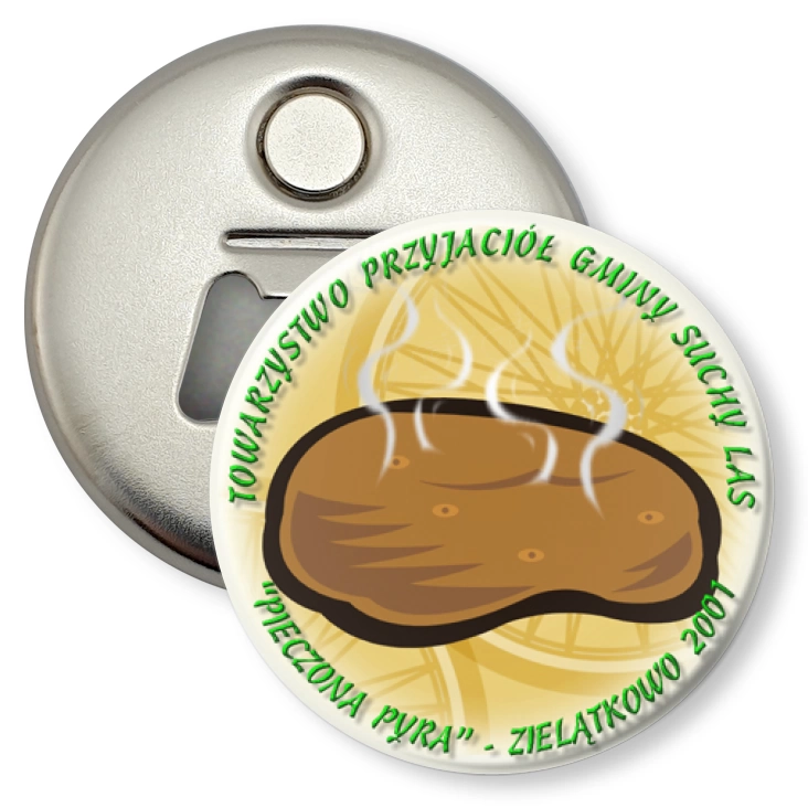 przypinka otwieracz-magnes Pieczona Pyra 2001