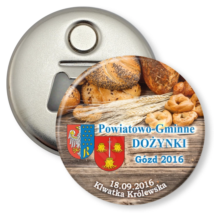 przypinka otwieracz-magnes Powiatowo-Gminne Dożynki Gózd 2016