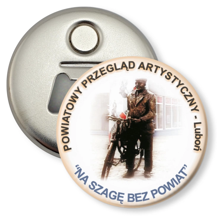 przypinka otwieracz-magnes Powiatowy Przegląd Artystyczny - Luboń