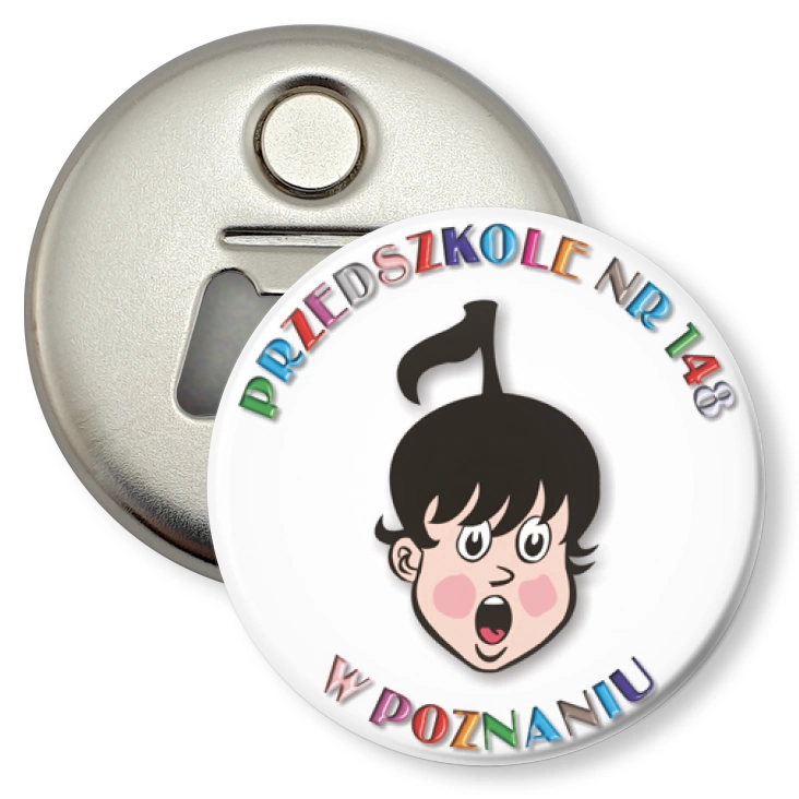 przypinka otwieracz-magnes Przedszkole nr 148